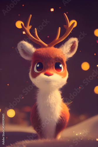 High quality illustration of reindeer prepared for Christmas