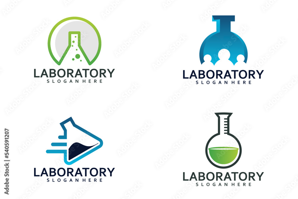set of laboratory logo vector design template