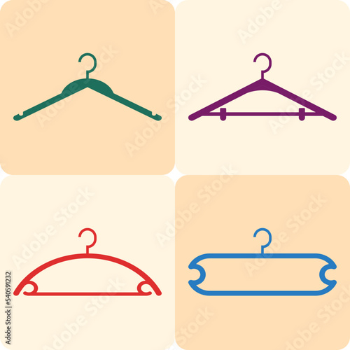 clothes hanger icon set