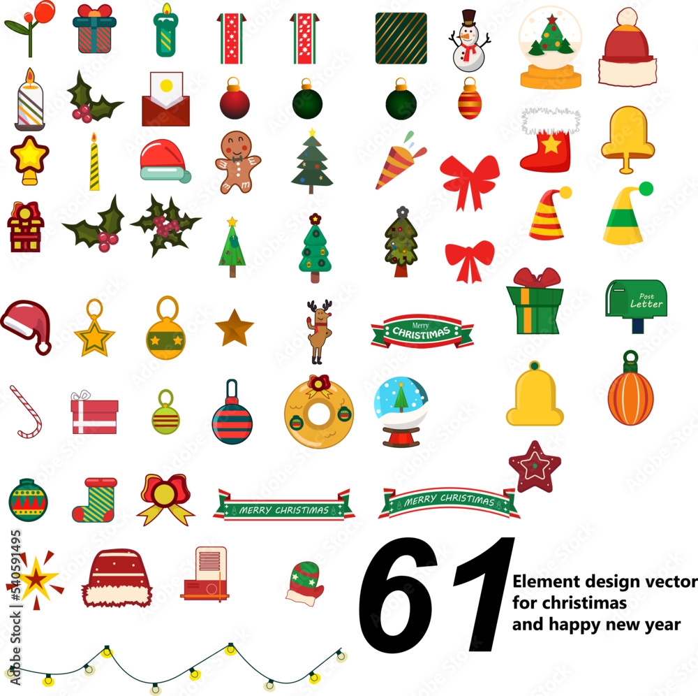 Naklejka premium vector design Christmas elements collection for greeting christimas and happy new year and other your design 