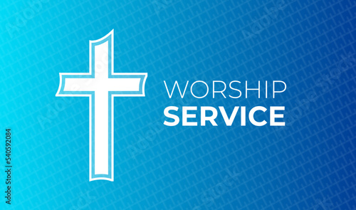 Blue Worship Service Background Illustration