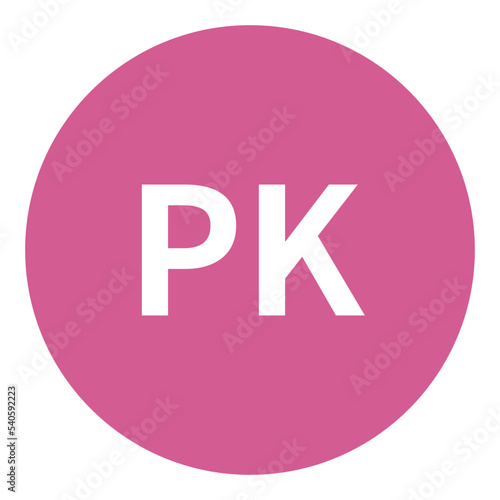 PK（ピンク）カラーの略称二文字アイコン