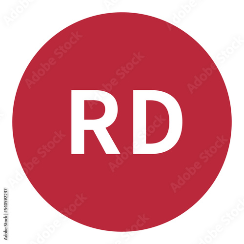 RD（レッド）カラーの略称二文字アイコン