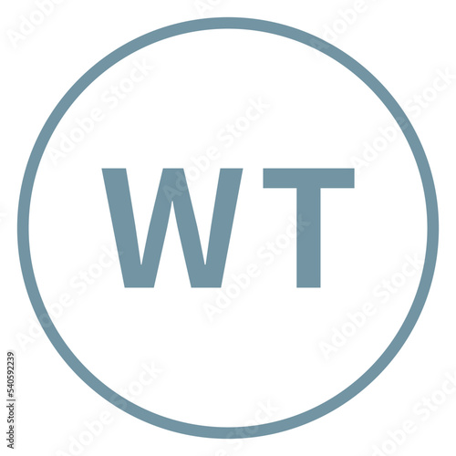 WT（ホワイト）カラーの略称二文字アイコン