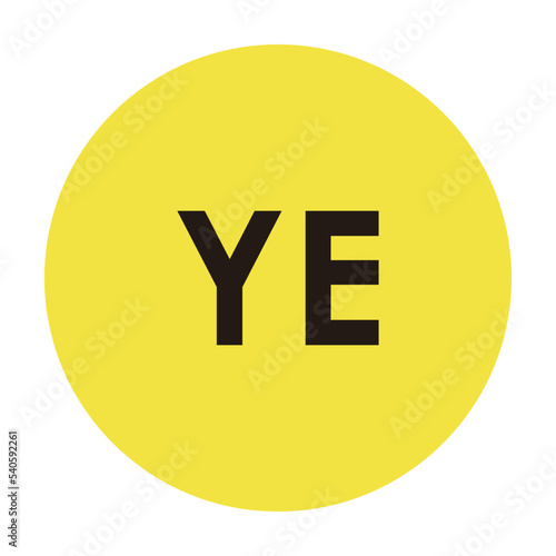 YE（イエロー）カラーの略称二文字アイコン