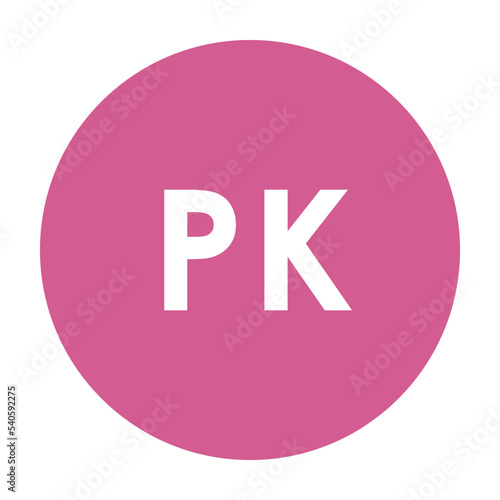 PK（ピンク）カラーの略称二文字アイコン