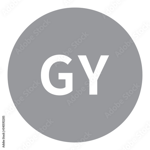 GY（グレー）カラーの略称二文字アイコン