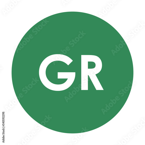 GR（グリーン）カラーの略称二文字アイコン