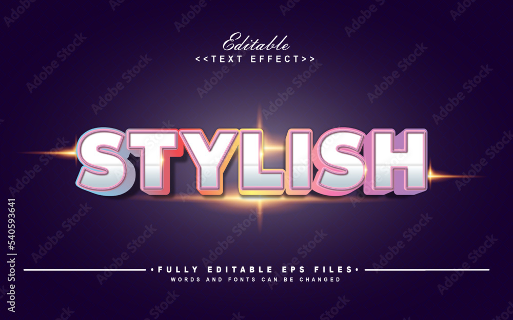 editable Modern editable stylish text effect vibrant modern color shiny. Text style effect.typhography logo
