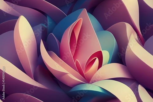 a close up of a flower made of paper, abstractly designed 3d photograph of a large paper flower. seamless texture, generative ai