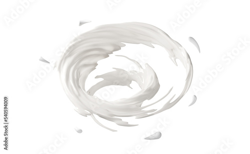 Foto 3d milk ripple whirlpool splash  isolated. 3d render illustration