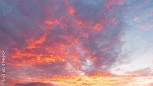dramatic sunset sky with clouds - time lapse
