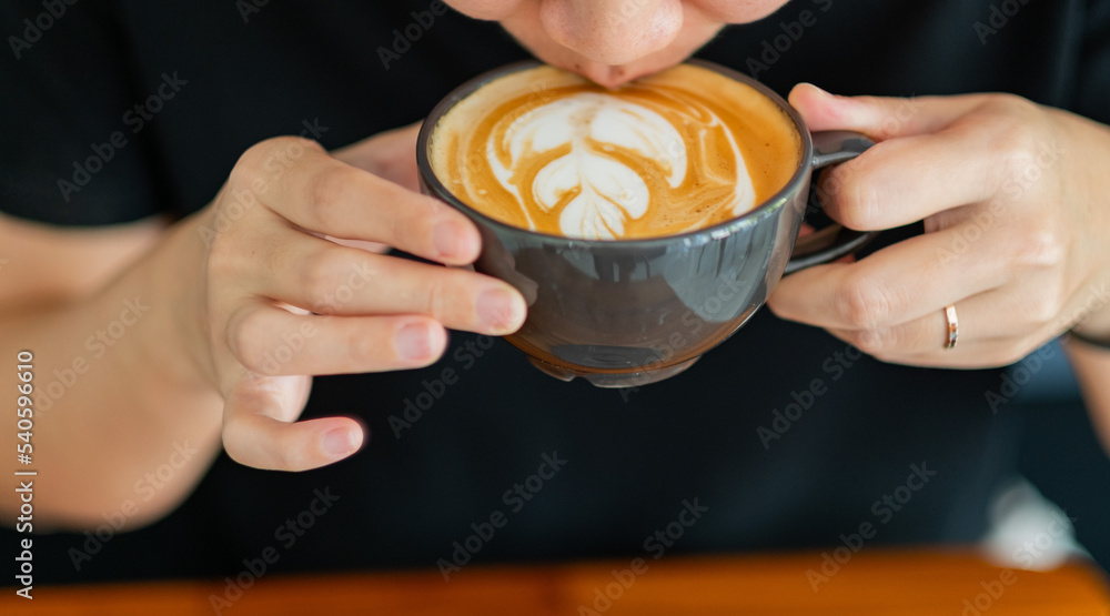 hot latte art coffee on table, relax time hot latte art coffee on table, relax time
