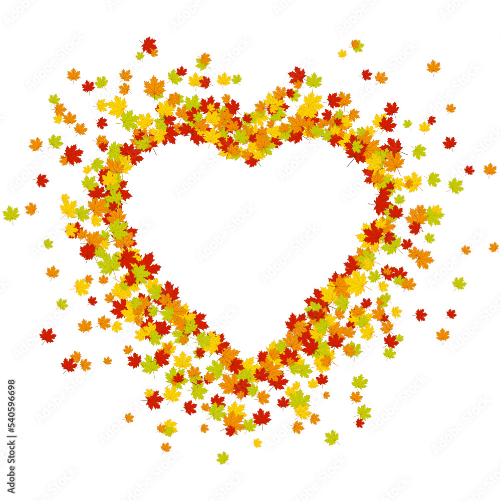 Heart shape with autumn maple leaves Heart shape with autumn maple leaves