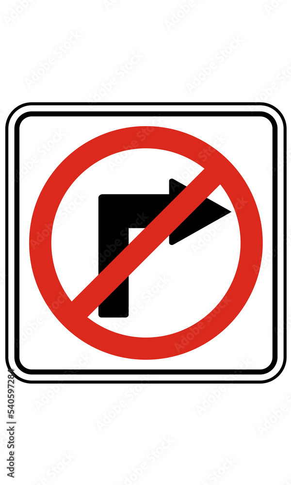 road sign pictogram no right turn road sign pictogram no right turn