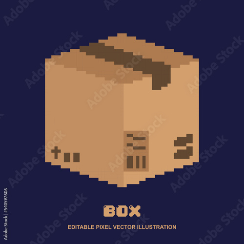 Pixel box icon vector illustration for video game asset, motion graphic and others