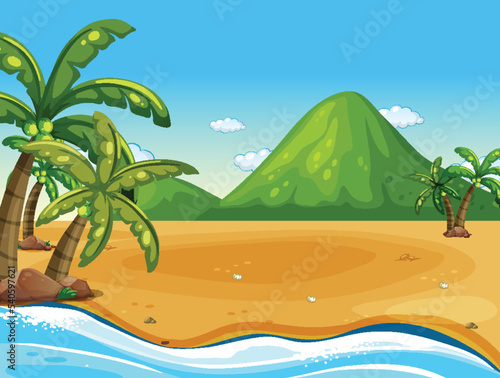 Outdoor beach landscape scene