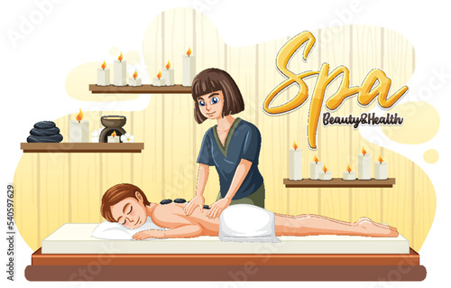 Woman getting hot stone massage