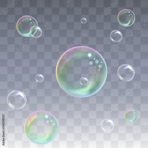 シャボン玉　カラフル　虹色　リアル