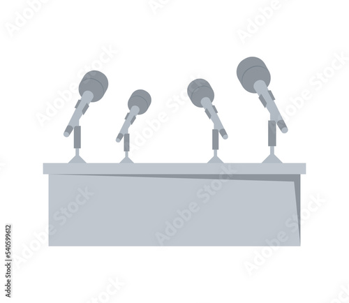 speech podium with microphones