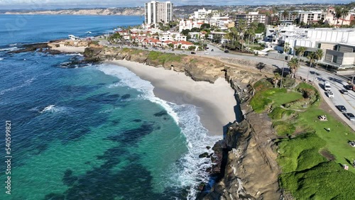 Flying over La Jolla Village Beach