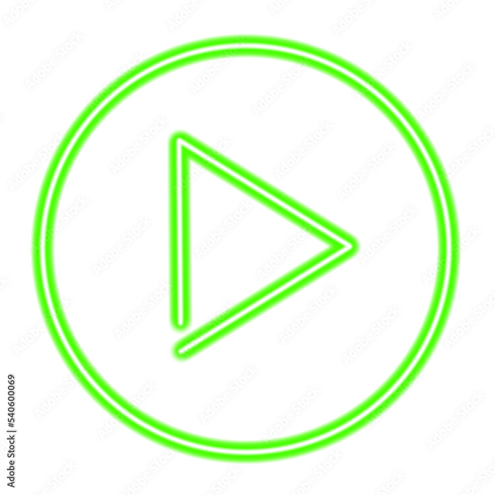 Playback button neon icon Playback button neon icon