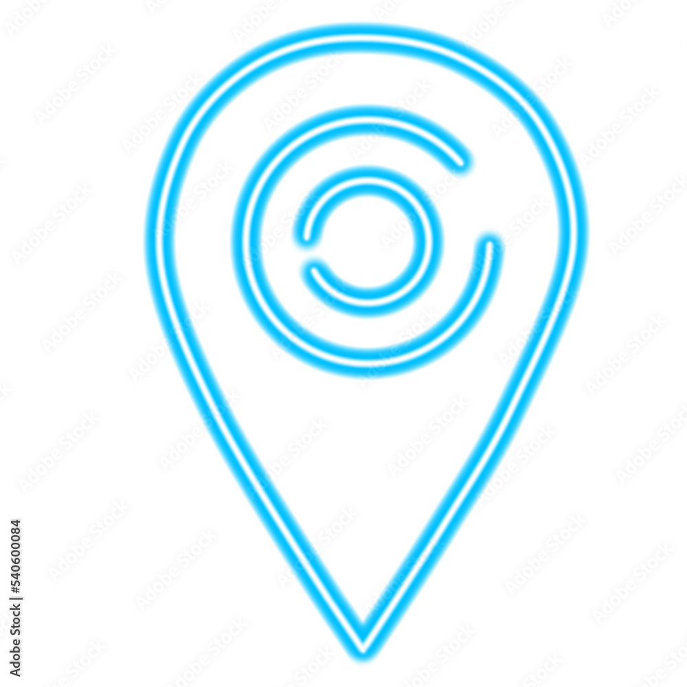 Map pin neon icon Map pin neon icon