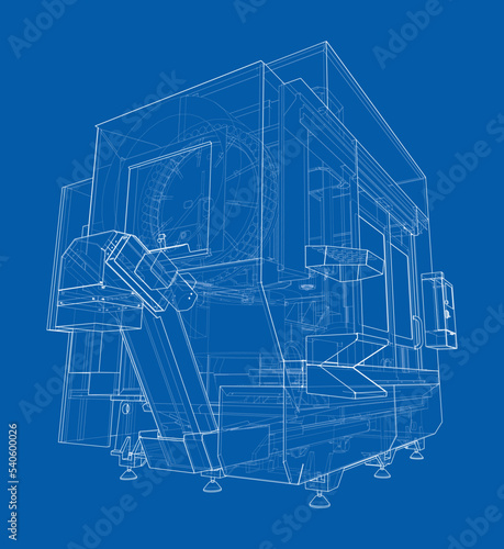 Metalworking CNC milling machine. Vector