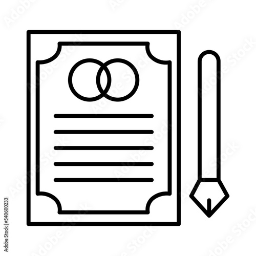 wedding contract line icon
