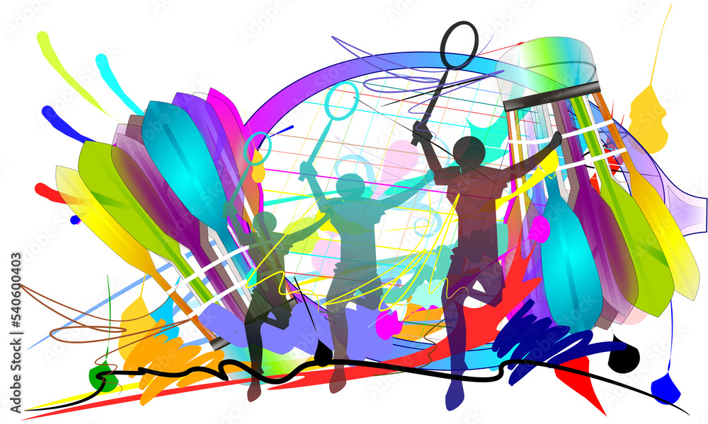 recket balls badminton speed and brush strokes style recket balls badminton speed and brush strokes style