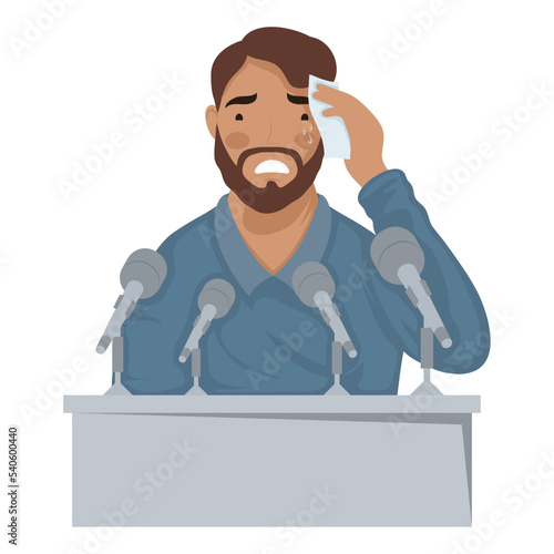man speaking with glossophobia
