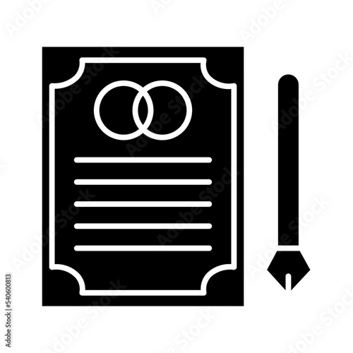 wedding contract glyph icon