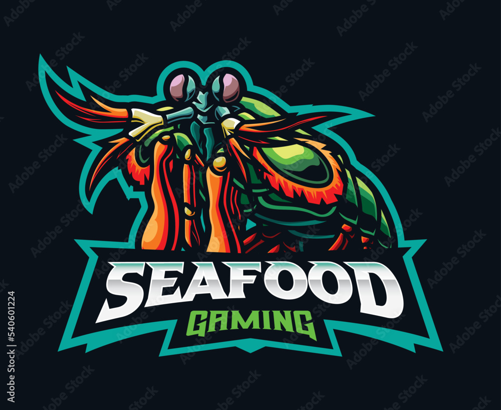 Shrimp mascot logo design