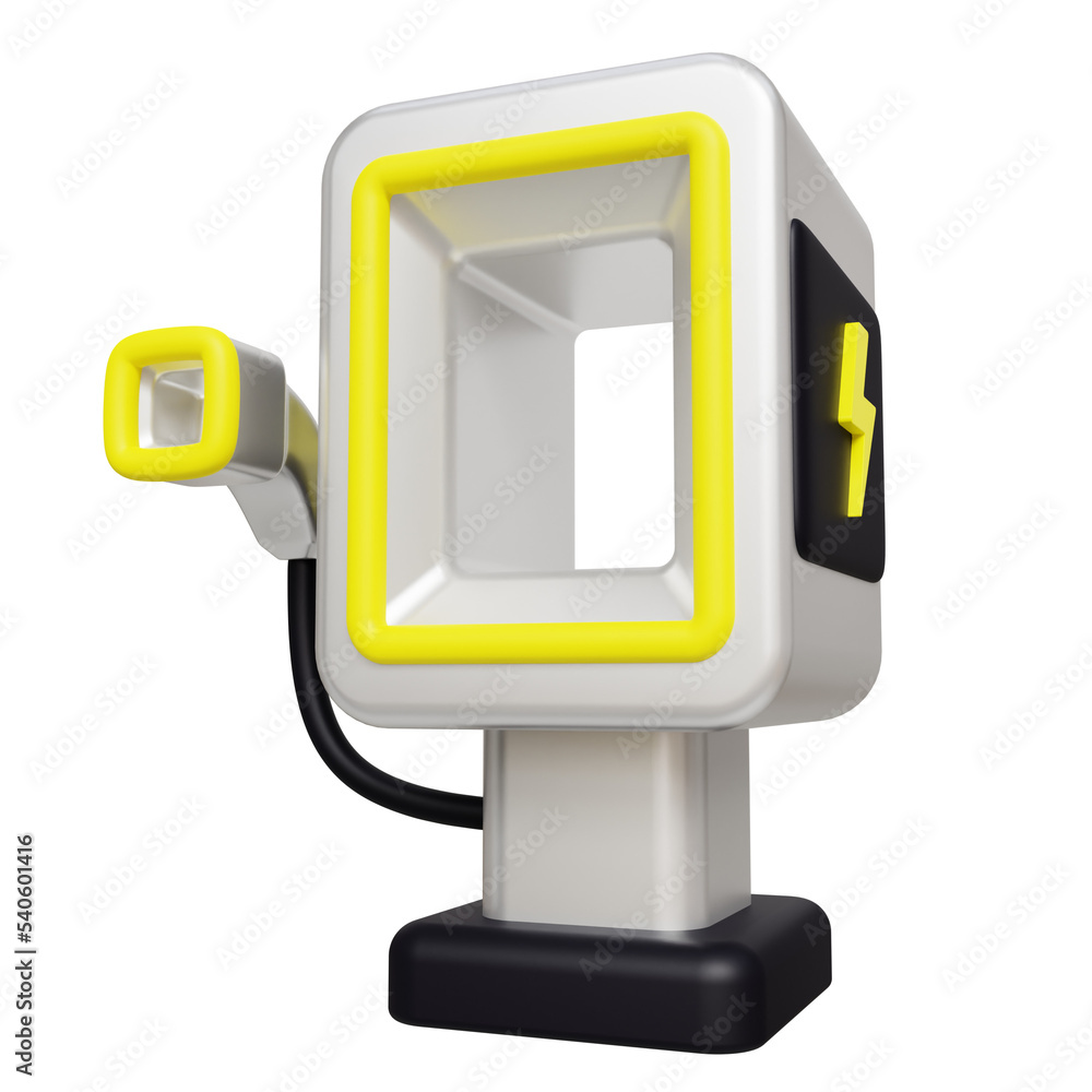 Electric Car Charging Station 3D Render Electric Car Charging Station 3D Render