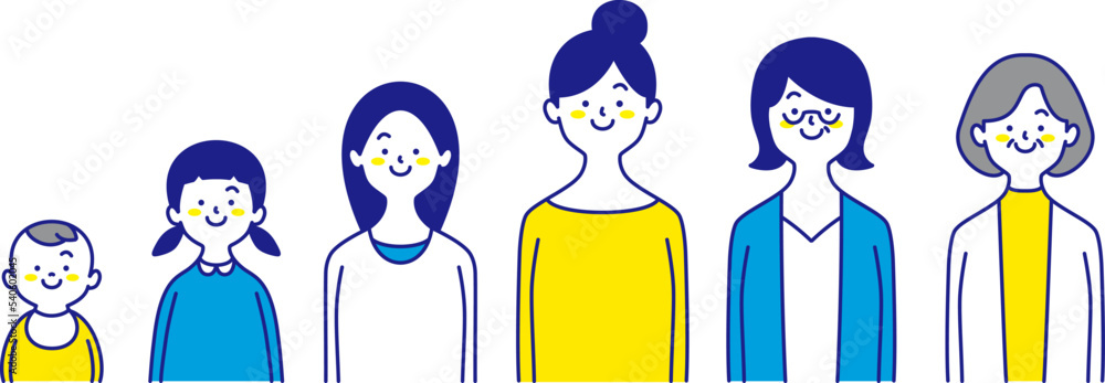 女性　世代　上半身　笑顔　YCカラー