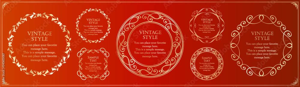 Christmas motif frame design set. Gorgeous and elegant design material Christmas motif frame design set. Gorgeous and elegant design material