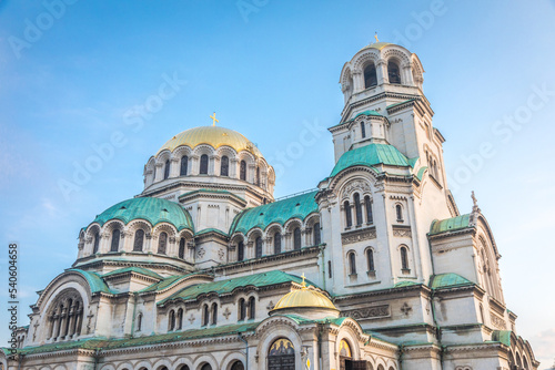 St Alexander Nevski Cathedral in Sofia at dramatic sky, Bulgaria, Eastern Europe © Aide