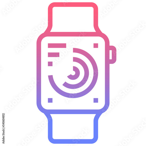 smartwatch line gradient icon
