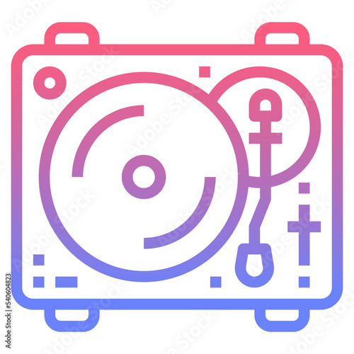 turntable line gradient icon