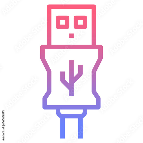 USB line gradient icon