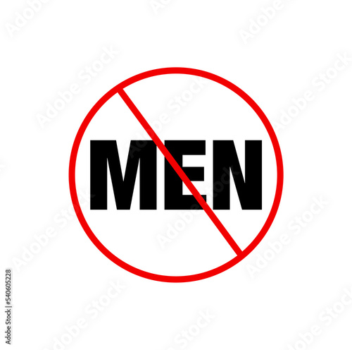 Men not allow here icon. NO men vector Icon.