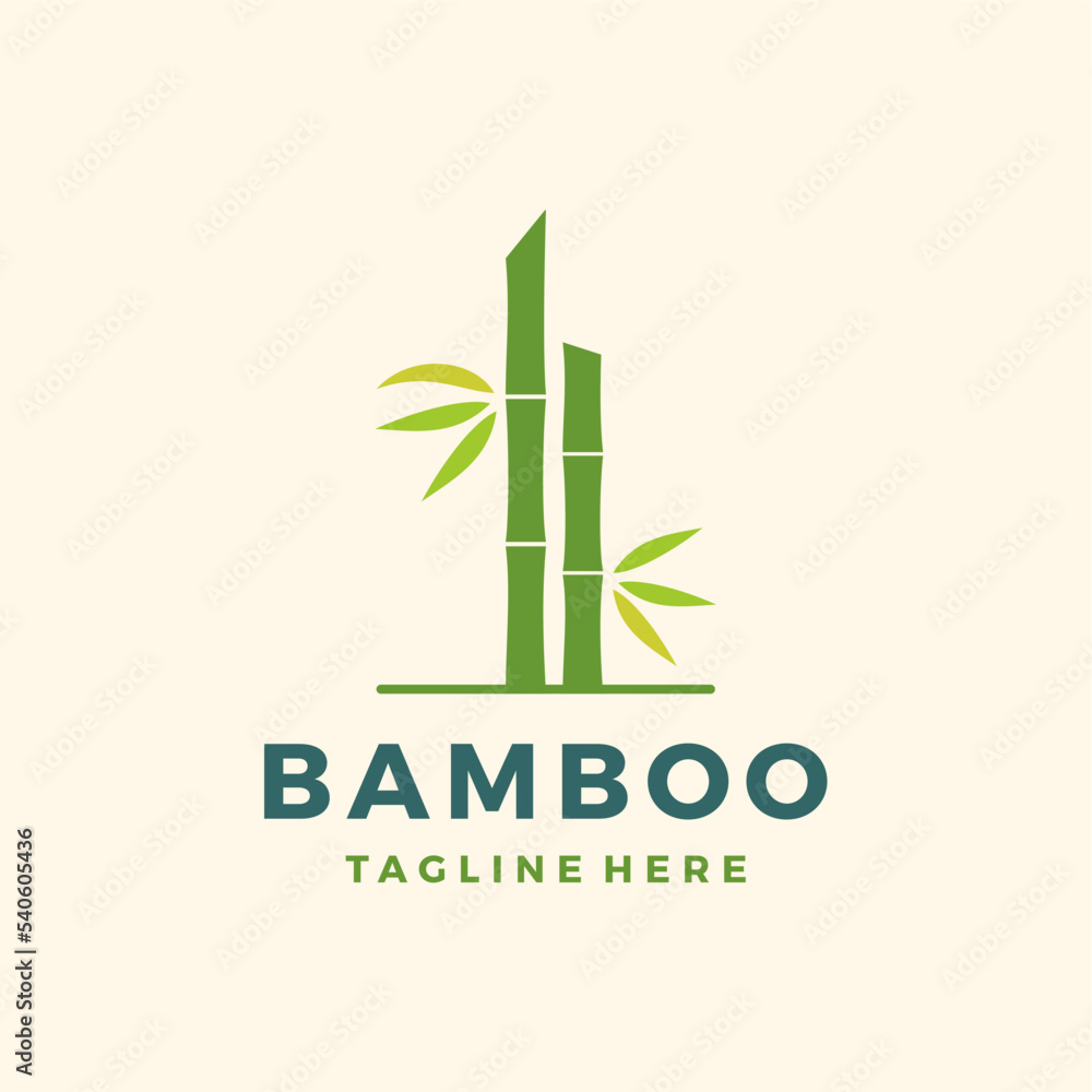 Cut bamboo logo design vector illustration