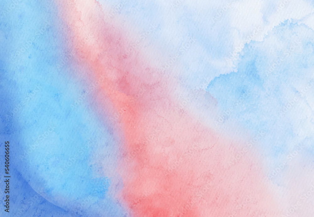 Obraz premium Abstract blue red watercolor paint background. Vector illustration