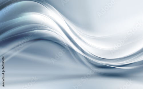 White and grey flow waves background. Futuristic perspective wavy design. Abstract creative graphic for web. Modern business style.