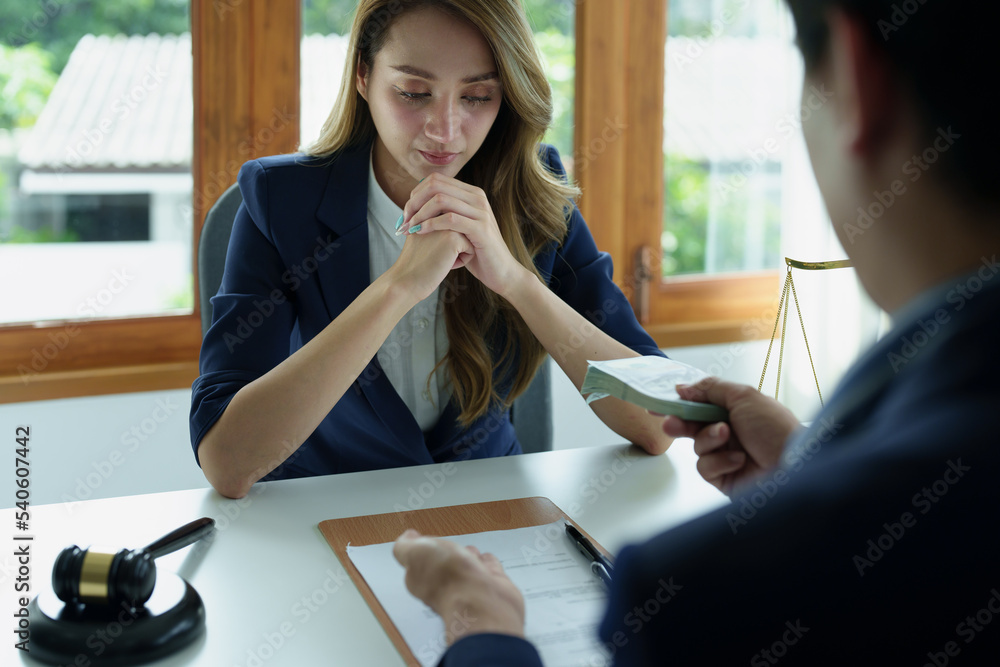 © Jirapong - Bribery, corruption, collecting money from business operations between government officials and private companies