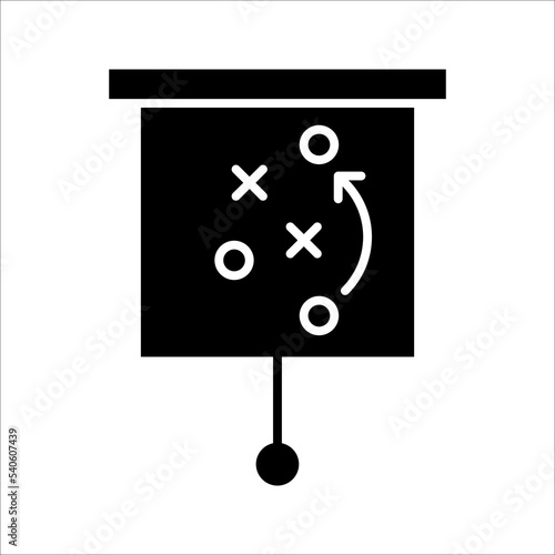 soccer tactics icon, game success strategy in football, scheme play, vector illustration on white background