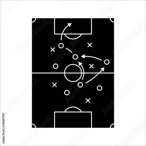 soccer tactics icon  game success strategy in football  scheme play  vector illustration on white background