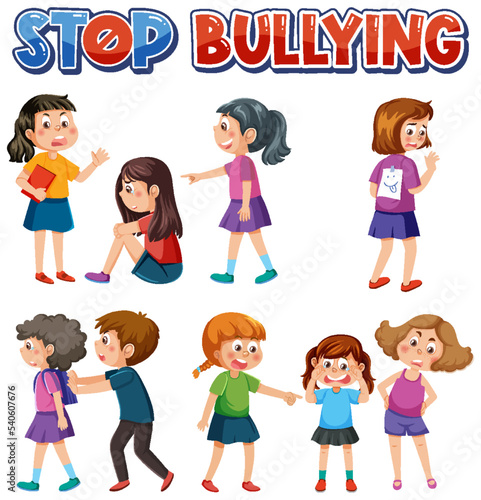 Bullying kids character collection