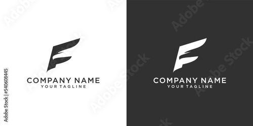 Initial letter F with Falcon logo design vector.