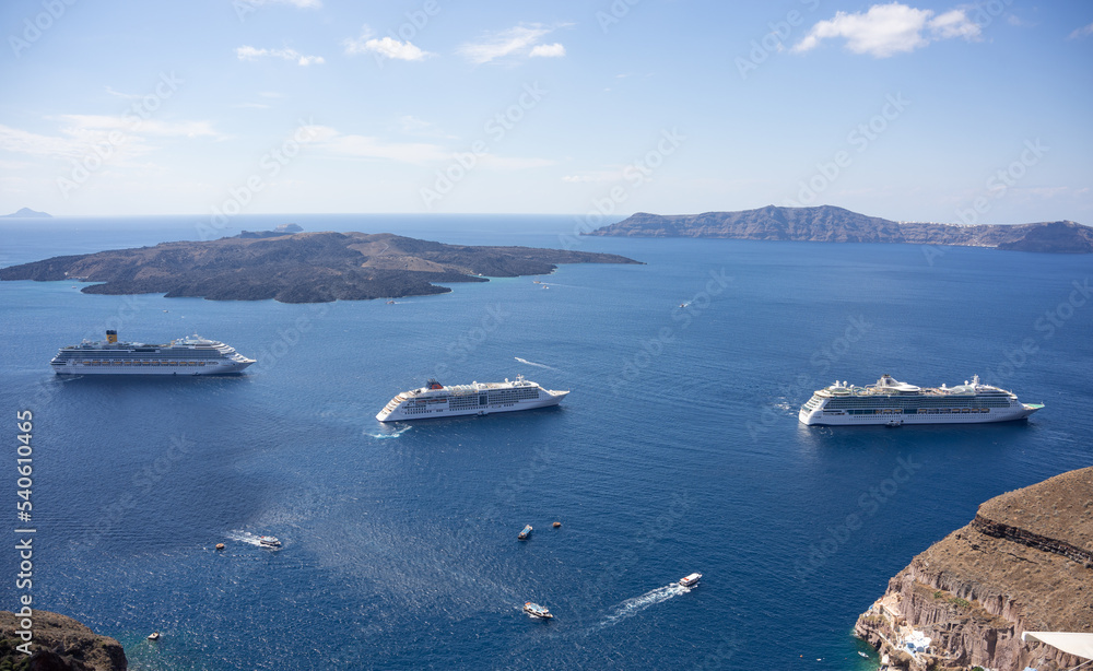 Cruise ships off the coast of Dubrovnik,Croatia. 